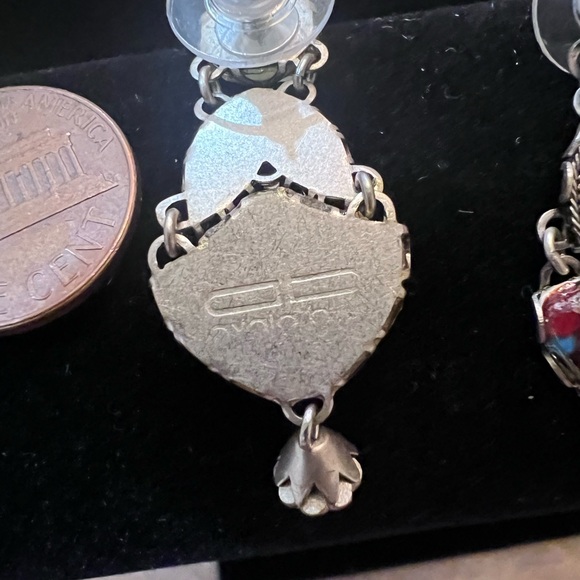 Ayala Bar Earrings. Handmade in Isreal. Handblown Glass. Vintage and HTF - Picture 3 of 3